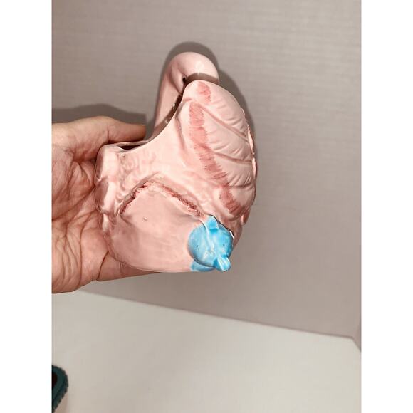 Stork Nancy Pew Giftwares Co. Japan 8207 Baby Nursery Planter Pink 2 Blue Bears - Picture 3 of 10